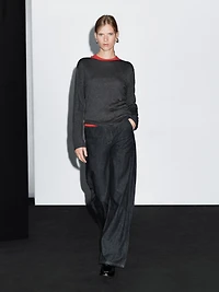 High-waist loose straight-leg jeans