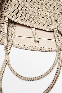 Braided nappa leather shopper bag
