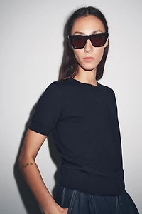 PULL 100% LAINE MANCHES COURTES