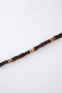 LOT DE DEUX COLLIERS FANTAISIE EN BOIS CACTUS
