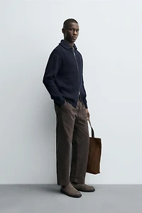 GILET EN MAILLE PERLÉE À FERMETURE ÉCLAIR