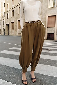 CHAIN BELT BALLOON PANTS