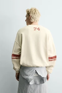 WASHED CONTRAST PRINT SWEATSHIRT