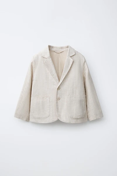 STRIPED LINEN BLAZER