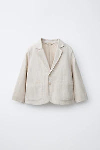 STRIPED LINEN BLAZER