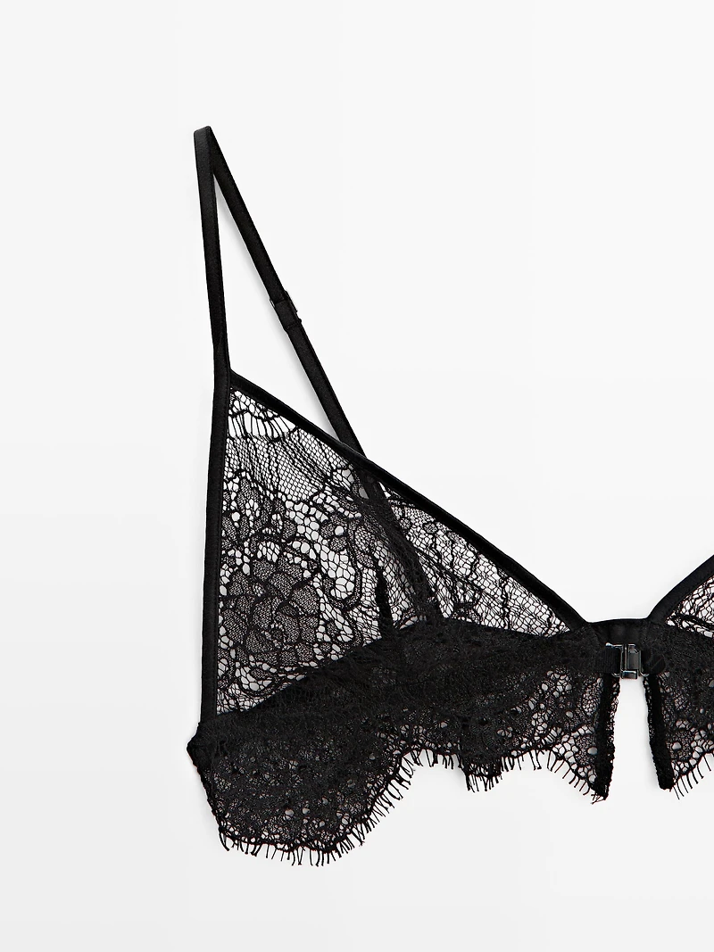 Lace cotton blend bralette