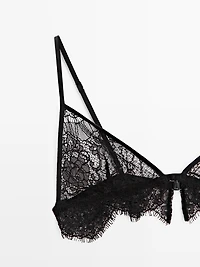 Lace cotton blend bralette