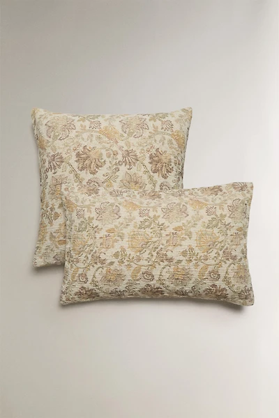 FLORAL PRINT THROW PILLOW COVER