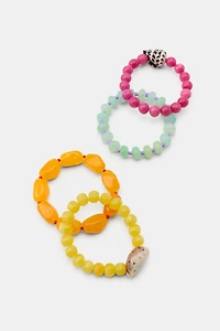 4-PACK BEADED SHELL BRACELETS