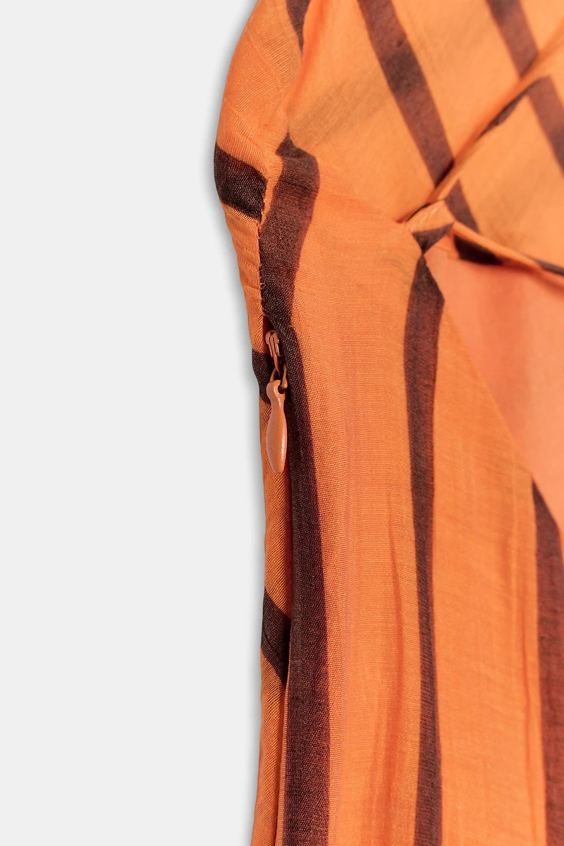 STRIPED STRAPPY MIDI DRESS