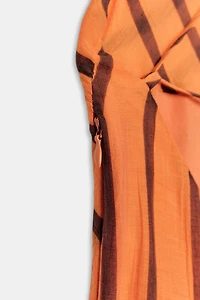 STRIPED STRAPPY MIDI DRESS