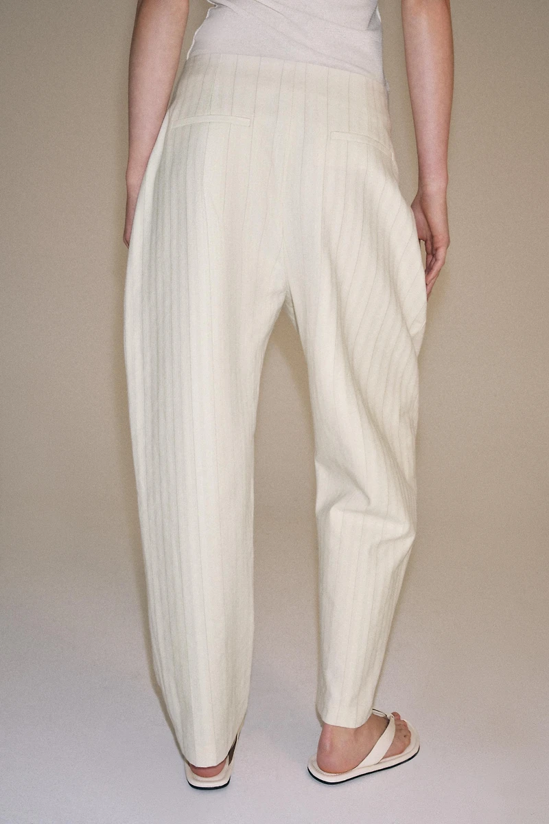 PANTALON BARREL À RAYURES ZW COLLECTION