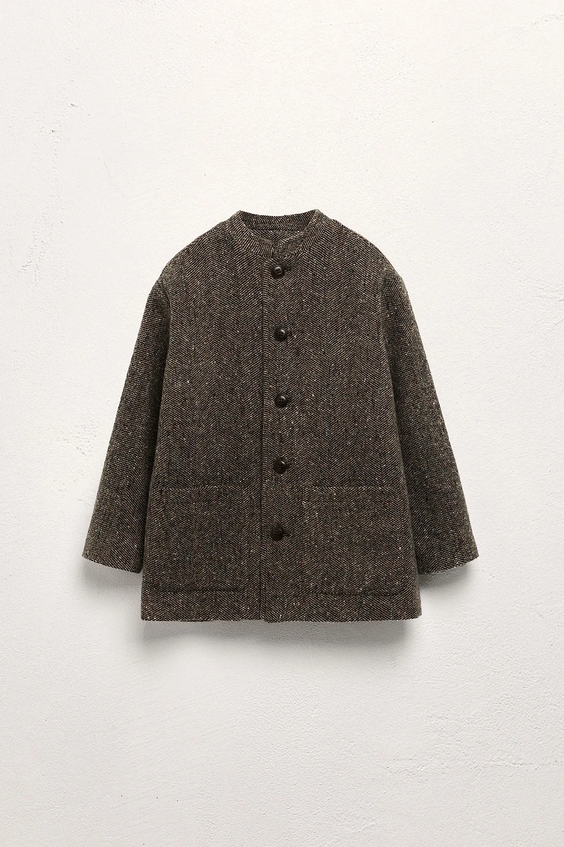 2-5 YEARS / WOOL BLEND MANDARIN COLLAR COAT LIMITED EDITION