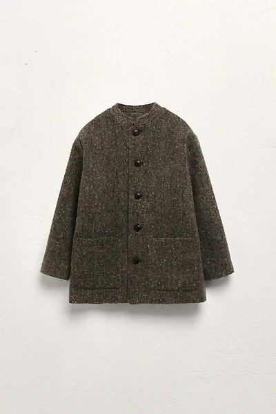 2-5 YEARS / WOOL BLEND MANDARIN COLLAR COAT LIMITED EDITION