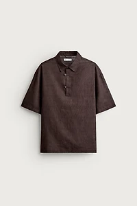 LINEN COTTON BLEND POLO SHIRT