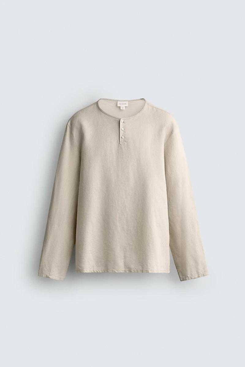 HEMP - COTTON HENLEY SHIRT