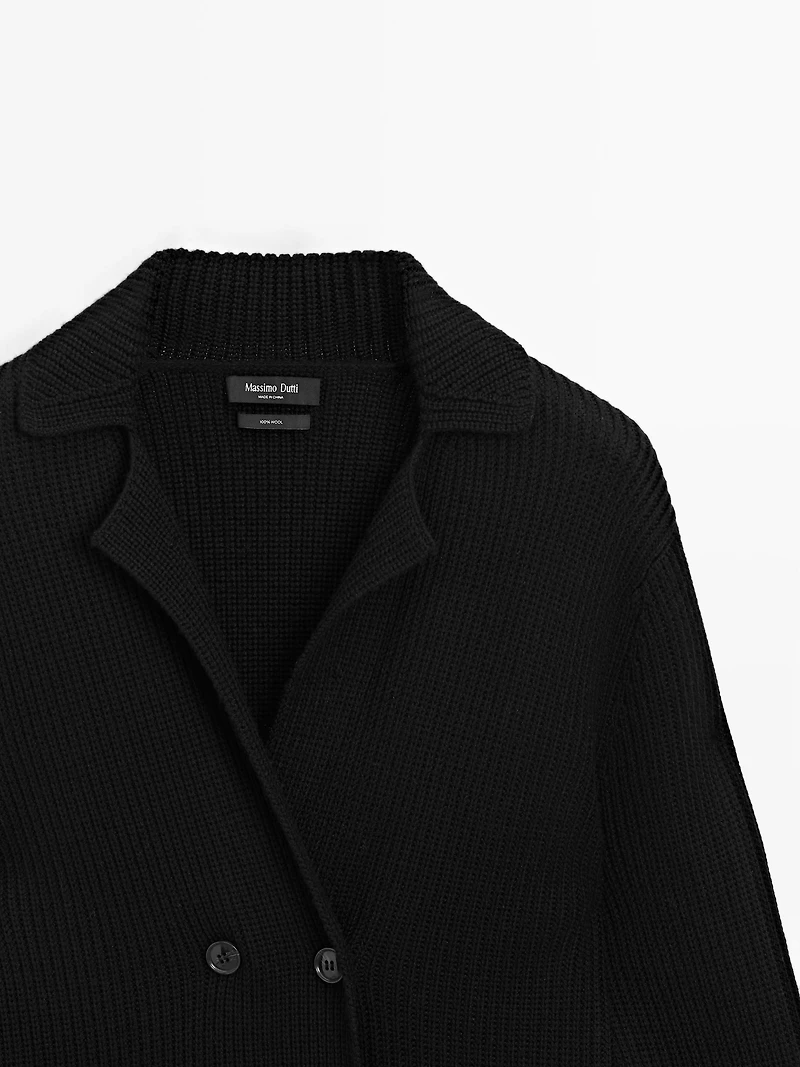 Cardigan double boutonnage 100 % laine