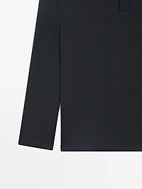 Pull polo en maille de laine mélangée