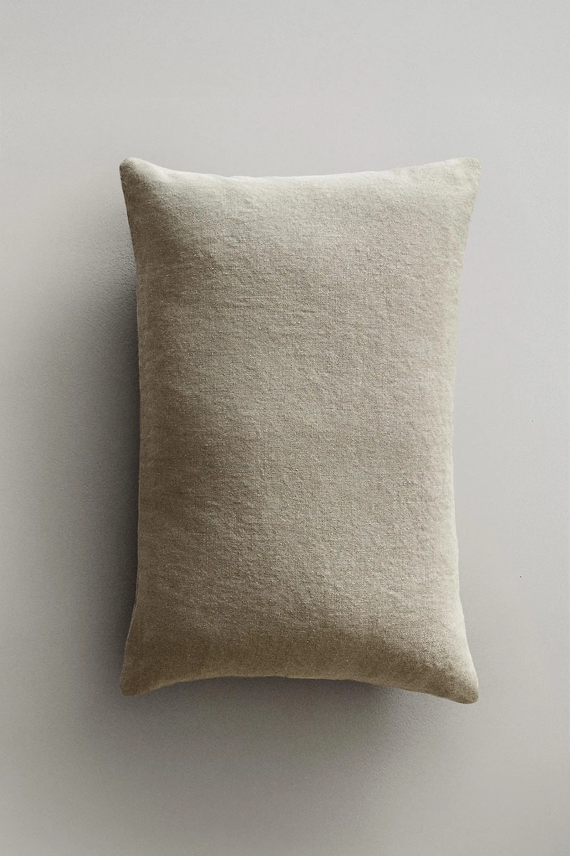 HOUSSE DE COUSSIN LIN EFFET DÉLAVÉ