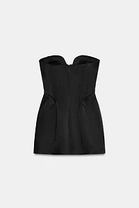 SATIN EFFECT SWEETHEART VOLUME DRESS