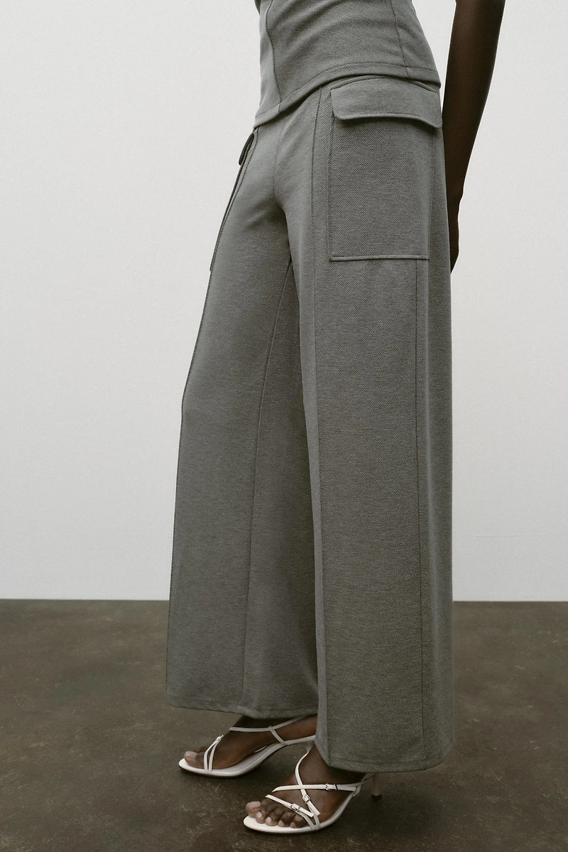 PIQUÉ PANTS WITH POCKETS