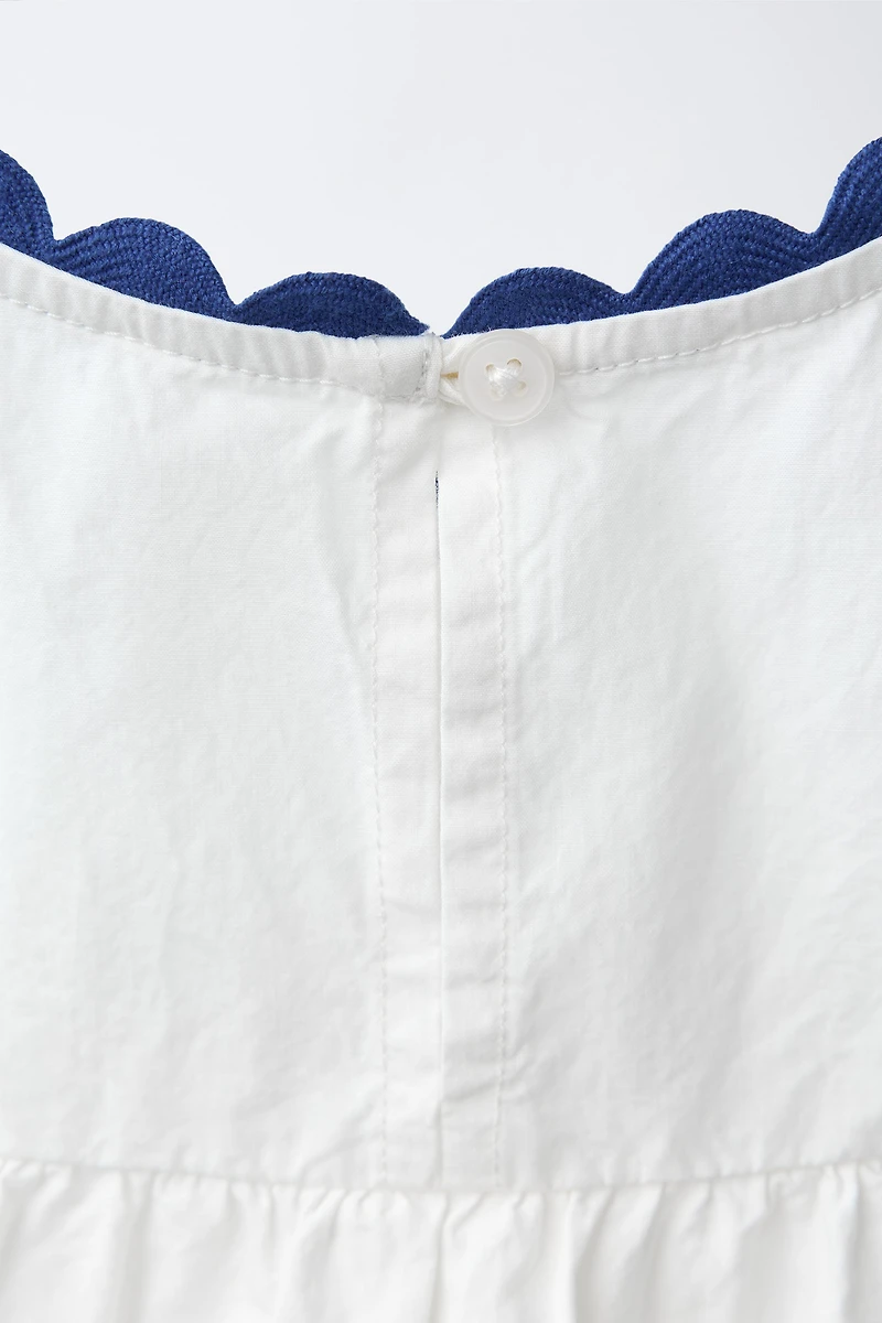 TOP EN POPELINE ONDULÉE CONTRASTÉE CASA LAWA X ZARA KIDS
