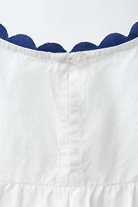 TOP EN POPELINE ONDULÉE CONTRASTÉE CASA LAWA X ZARA KIDS