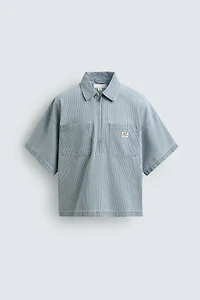 WASHED STRIPED BOXY FIT POLO