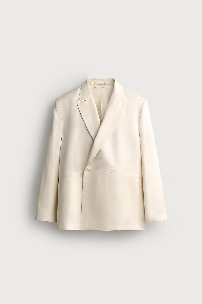 VISCOSE - LINEN DOUBLE-BREASTED BLAZER