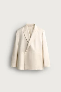 VISCOSE - LINEN DOUBLE-BREASTED BLAZER