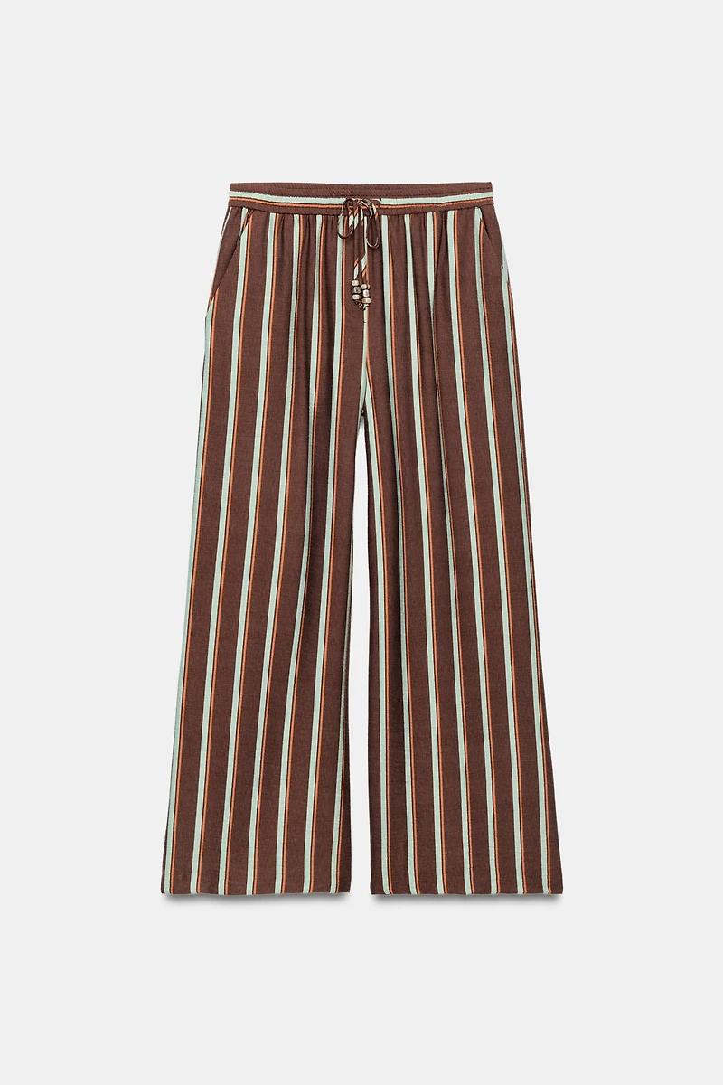 STRIPED WIDE LEG PANTS