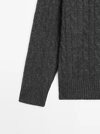 Pull col montant fermeture Éclair 100 % cachemire