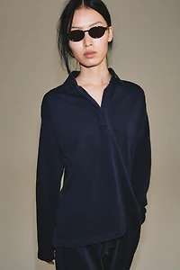 OVERSIZED COTTON POLO SHIRT