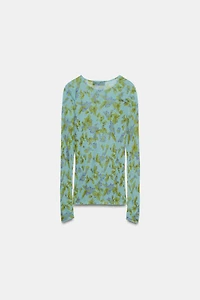 FLORAL PRINT KNIT TOP