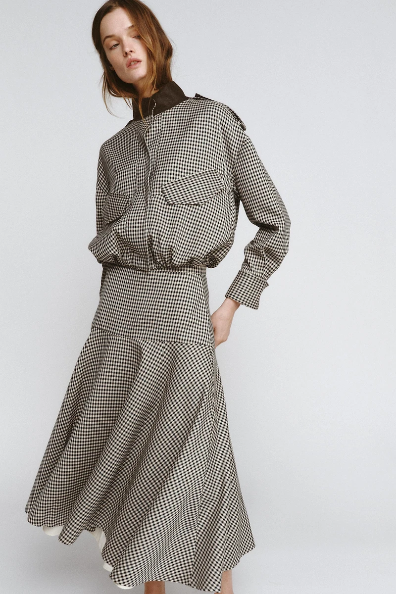 COMBINATION PLAID SKIRT ZW COLLECTION