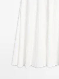 Long gathered poplin skirt
