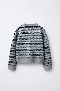 SEQUIN JACQUARD KNIT JUMPER