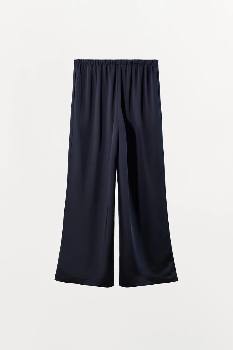 HIGH-WAISTED SATIN PANTS