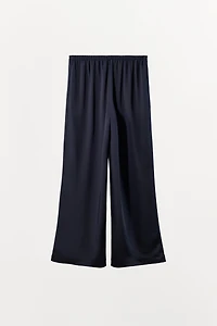 HIGH-WAISTED SATIN PANTS