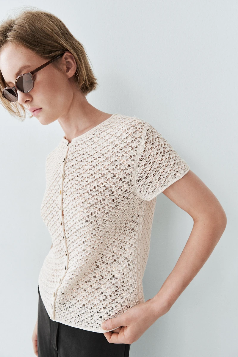 Crochet knit cardigan