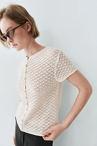 Crochet knit cardigan