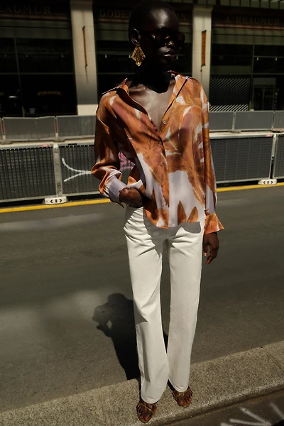 CHEMISE SATINÉE IMPRIMÉE