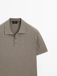 Polo en maille côtelée coton