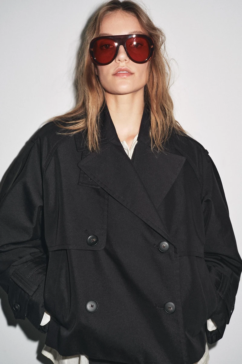 ZW COLLECTION WATER REPELLENT SHORT TRENCH COAT