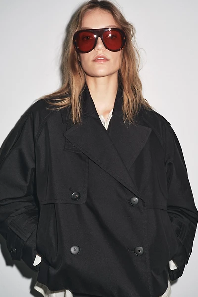 ZW COLLECTION WATER REPELLENT SHORT TRENCH COAT