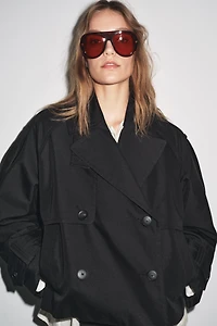 ZW COLLECTION WATER REPELLENT SHORT TRENCH COAT