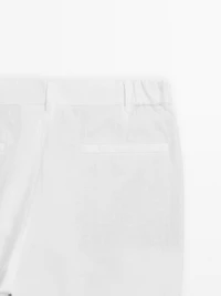 100% linen tapered fit trousers