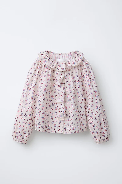 RUFFLED FLORAL SHIRT