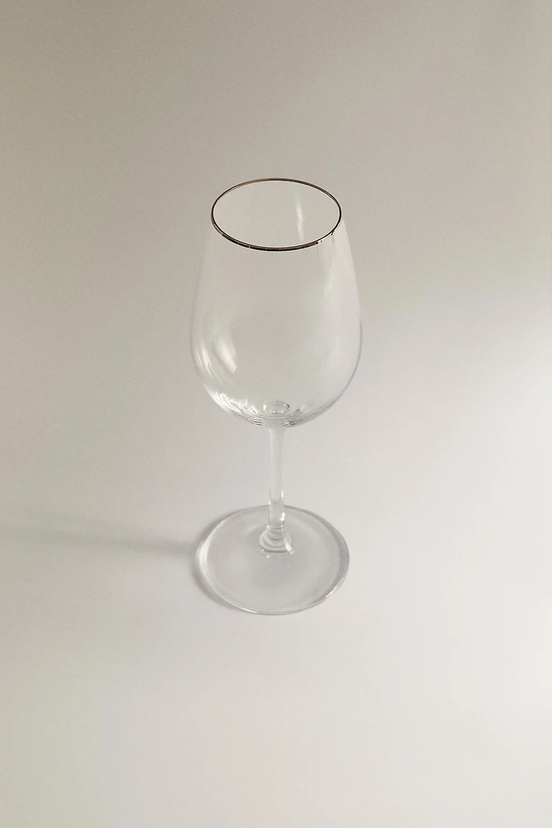 CRYSTALLINE GLASS WITH GOLD RIM
