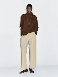 Wool blend knit turtleneck sweater